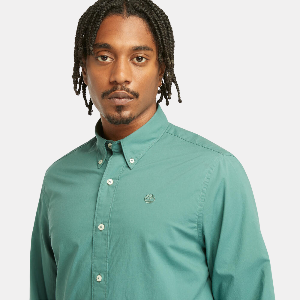 Regular Fit Stretch Poplin Shirt For Men