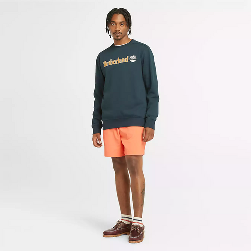 Kennebec River Linear Logo Crew Neck Sweatshirt For Men
