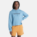 Linear Logo Relaxed Fit Cropped Hoodie For Women