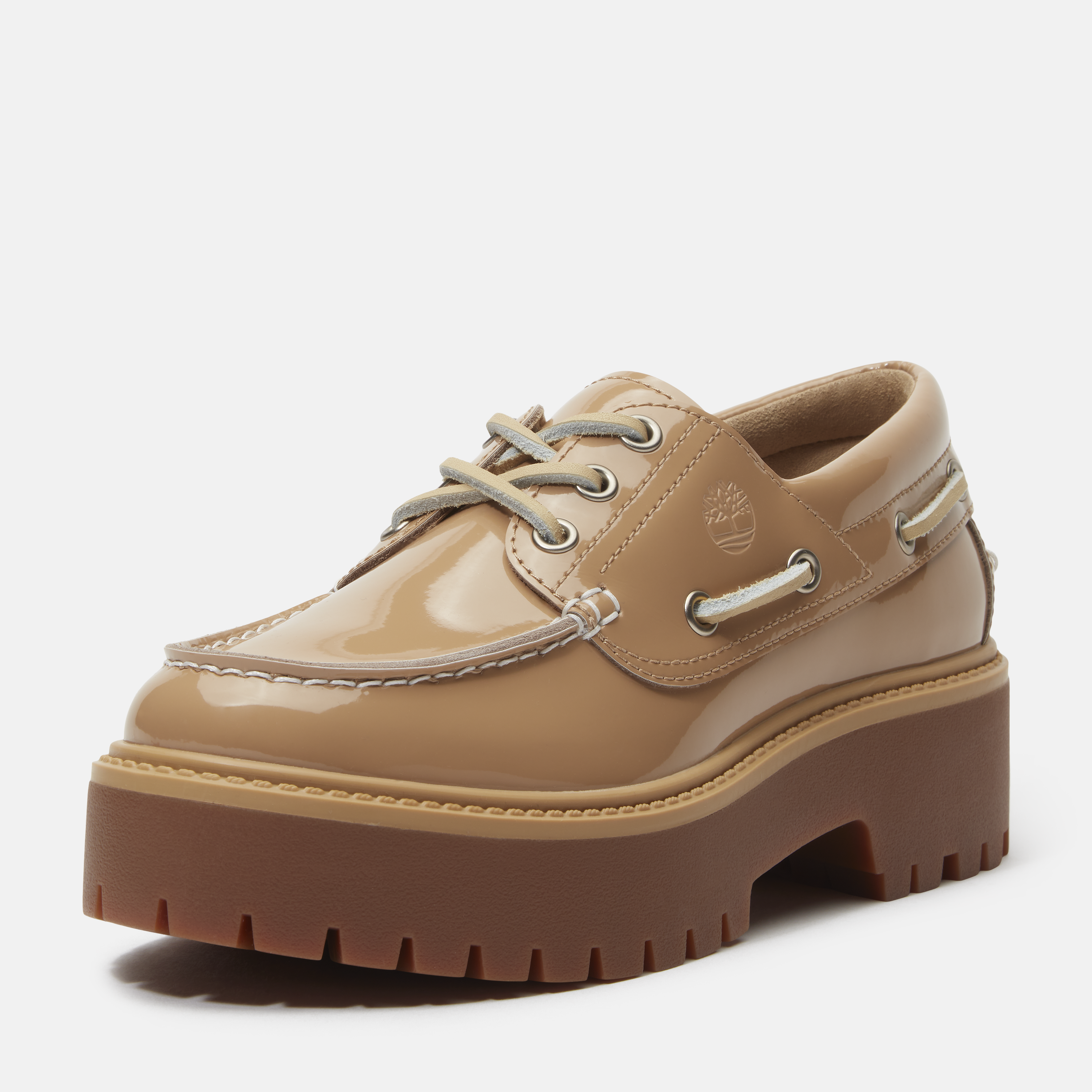 Stone Street Patent Leather Boat Shoe For Women