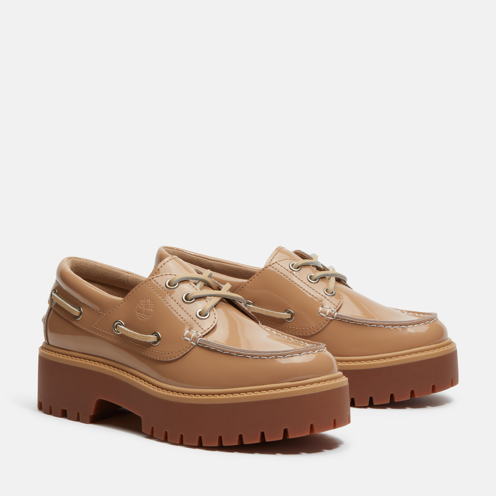 Stone Street Patent Leather Boat Shoe For Women