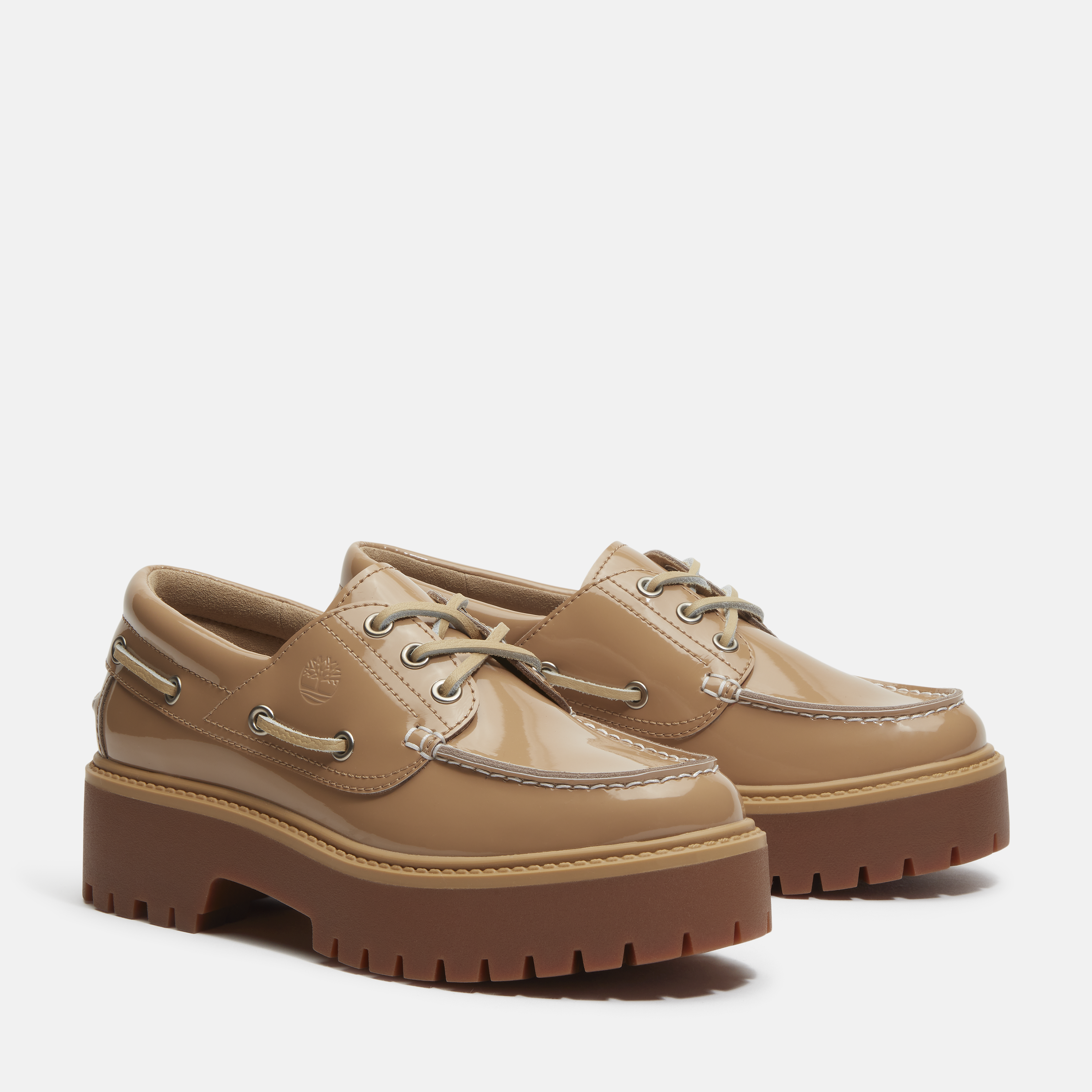 Stone Street Patent Leather Boat Shoe For Women