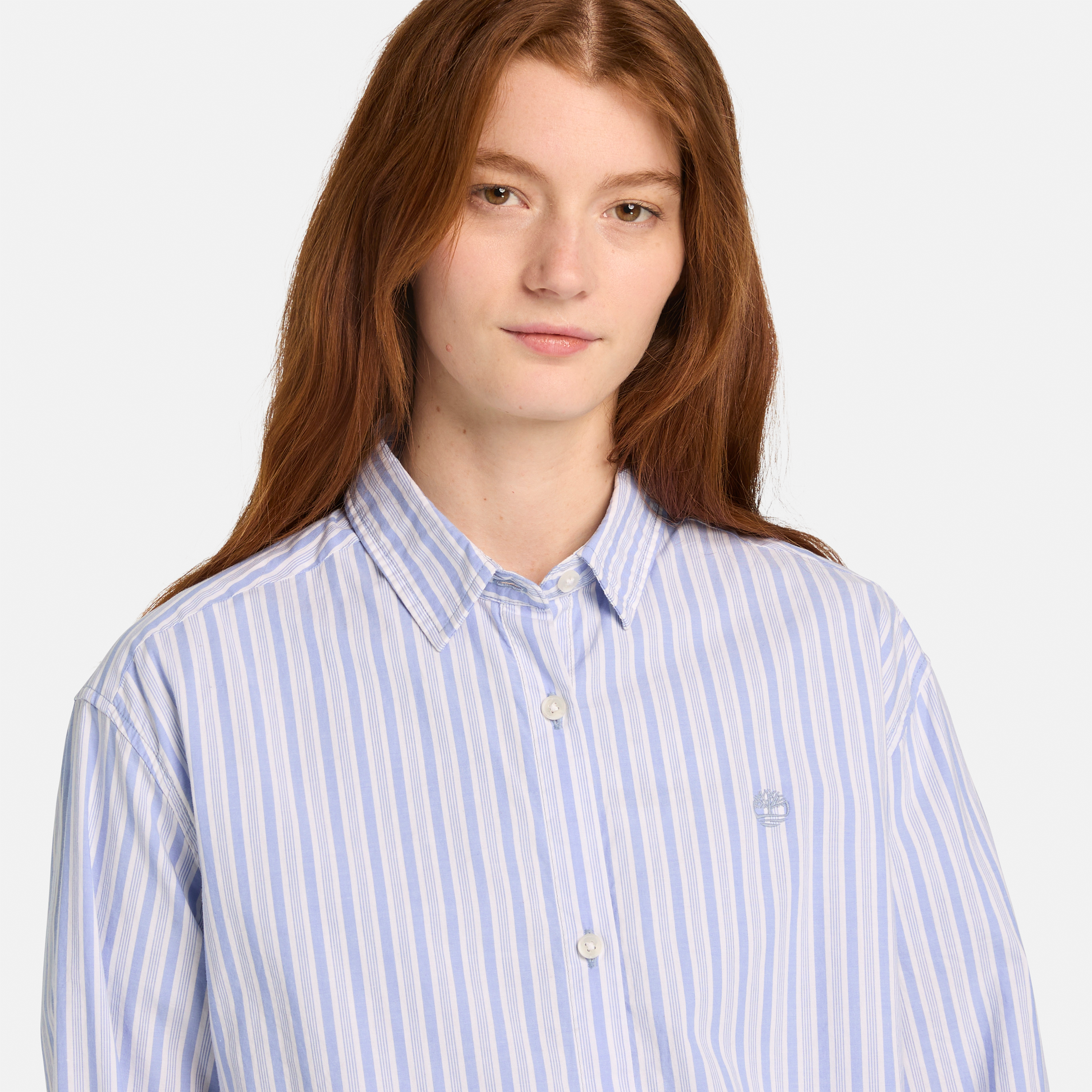 Popeline Stripe Long-Sleeve Shirt For Women