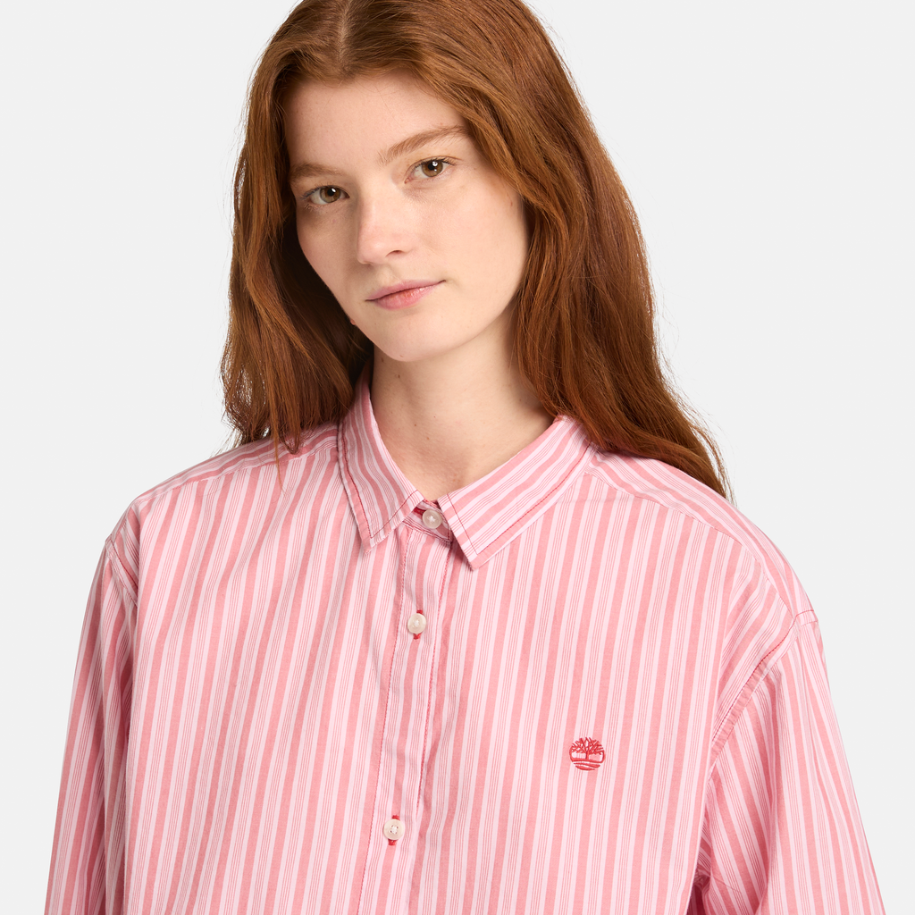 Popeline Stripe Long-Sleeve Shirt For Women