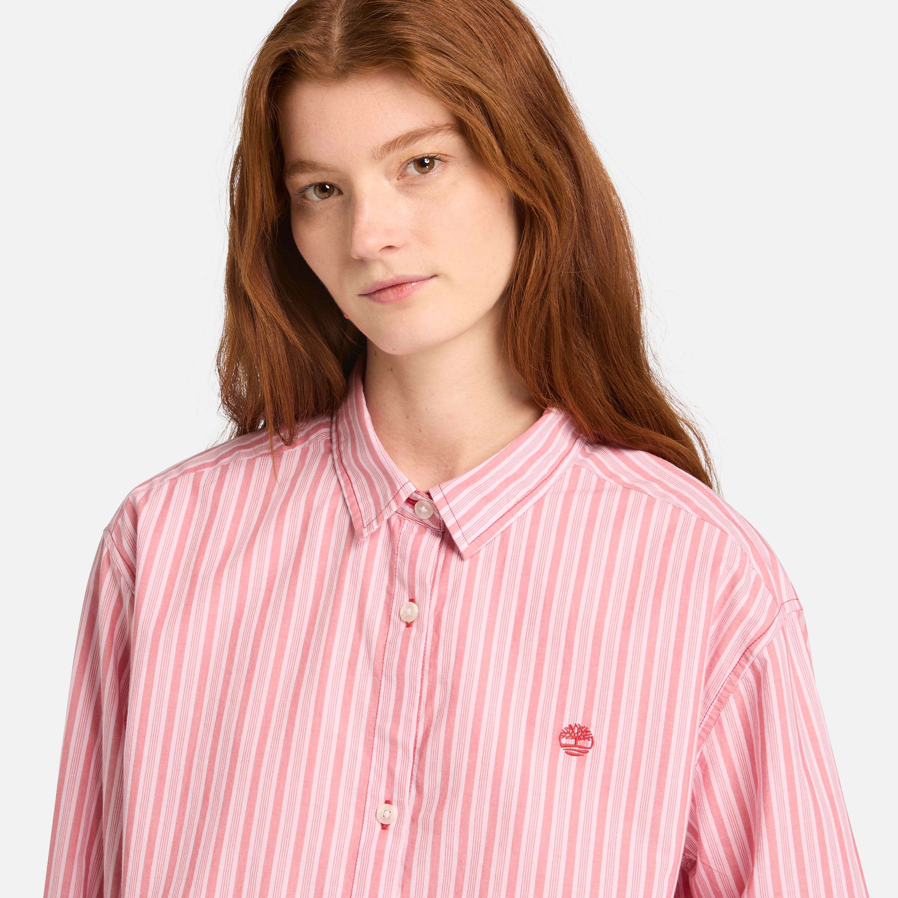 Popeline Stripe Long-Sleeve Shirt For Women