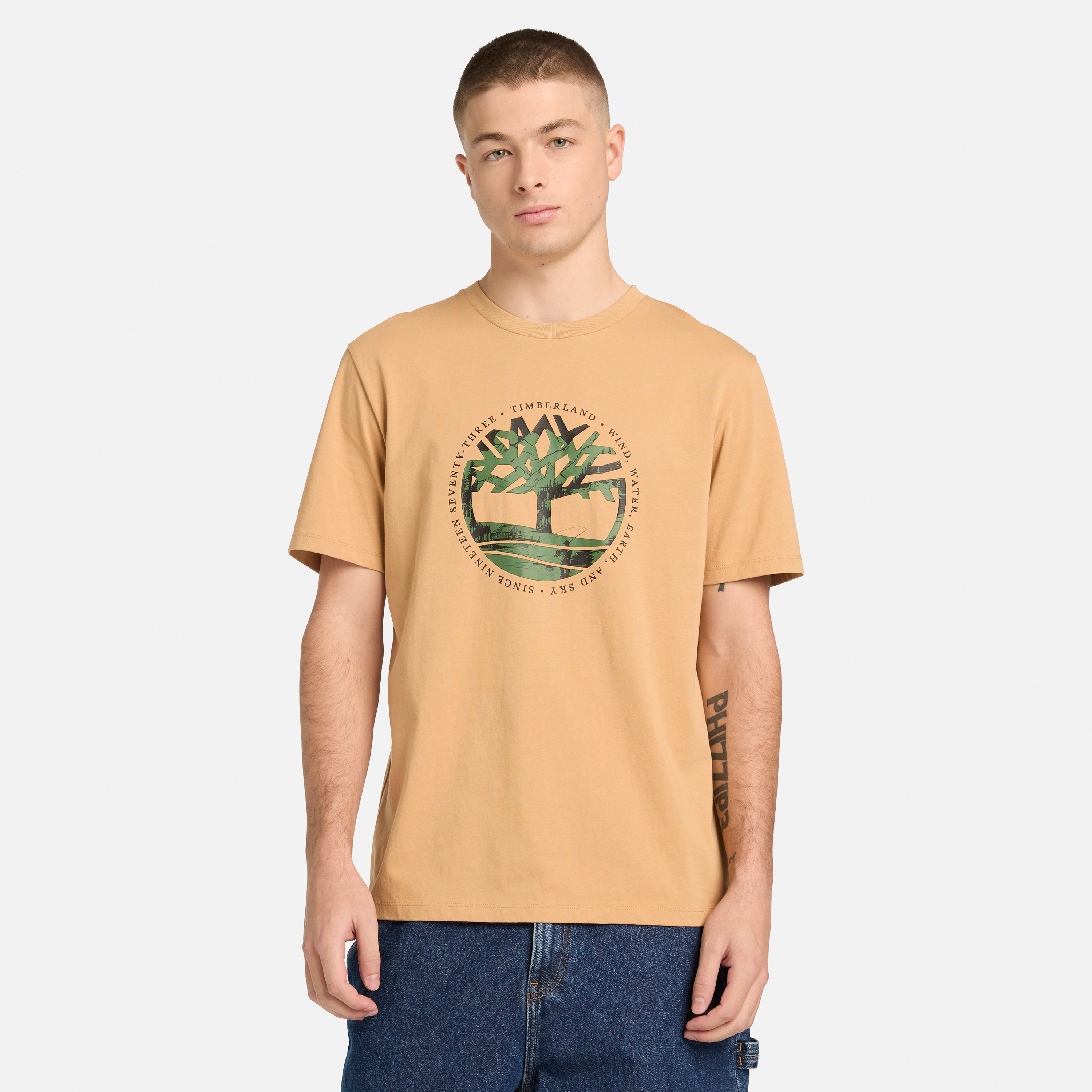 Tree Logo Lake House Graphic T-Shirt For Men