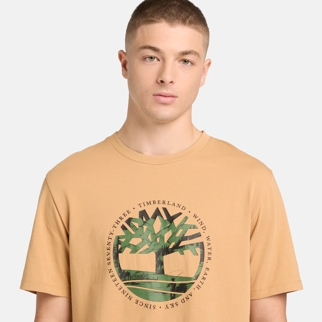 Tree Logo Lake House Graphic T-Shirt For Men