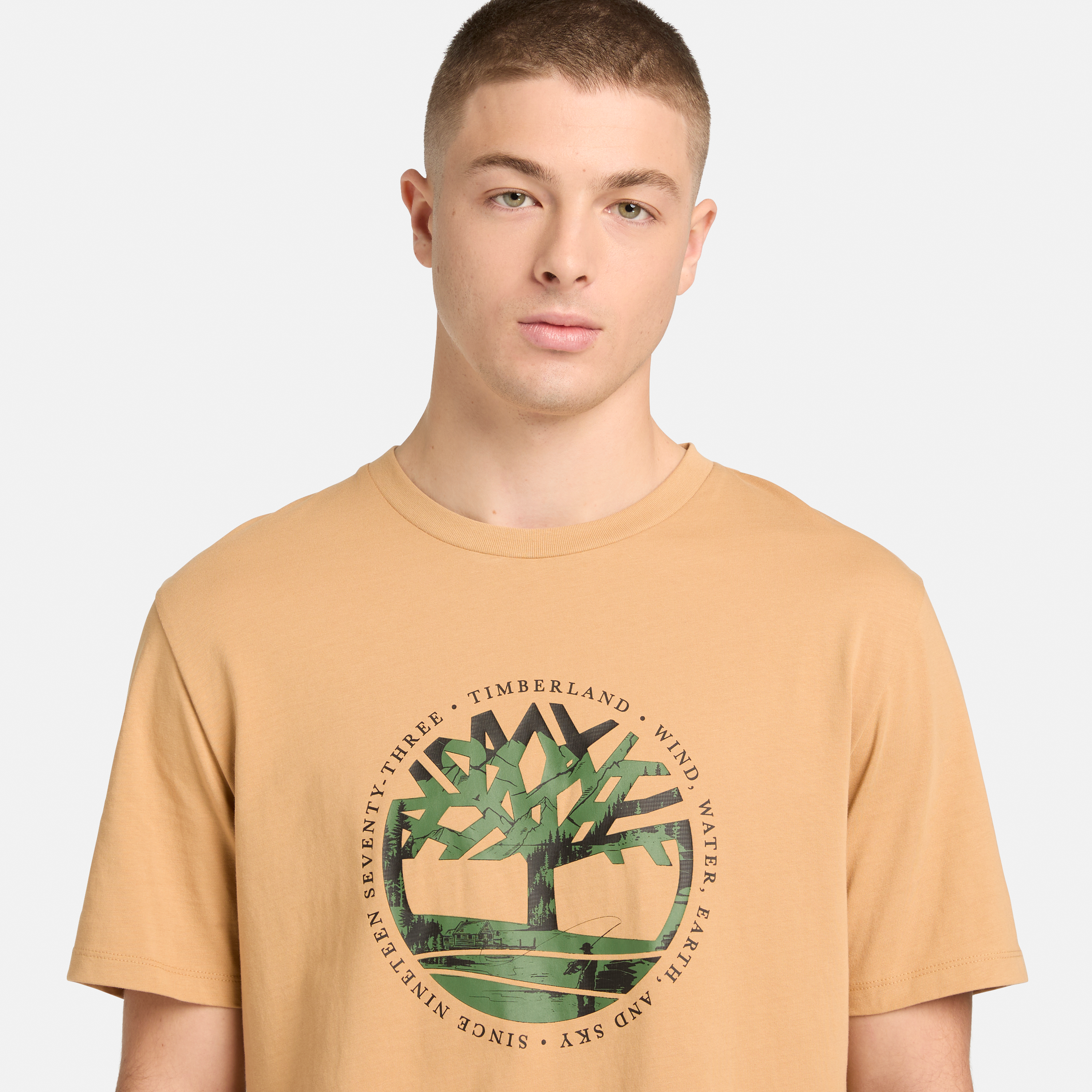 Tree Logo Lake House Graphic T-Shirt For Men