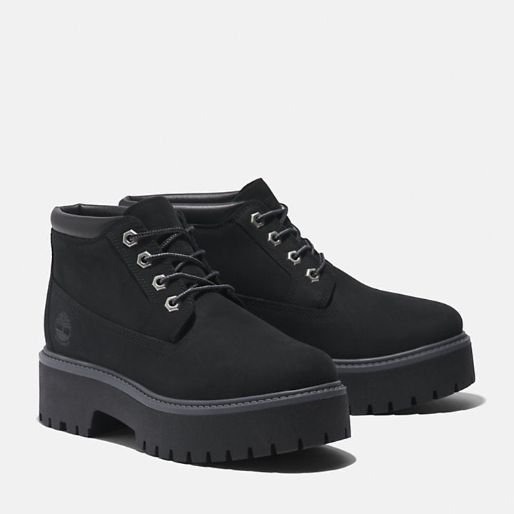TIMBERLAND STONE STREET PLATFORM WATERPROOF CHUKKA FOR WOMEN IN BLACK